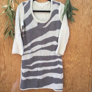 Silence + Noise Beige Animal Warm Print Sweater